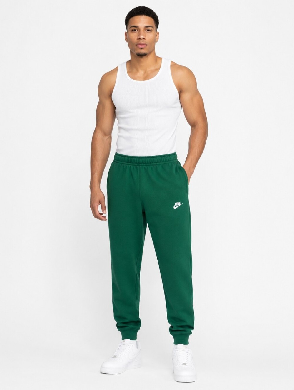 Nike Sportswear Club Fleece Joggers Green Abyss Men’s Large 36–42 Waist